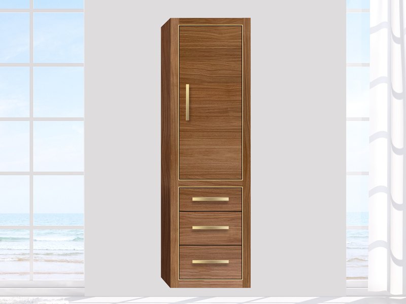 Wall Hung Linen Cabinet Collection in Natural Walnut