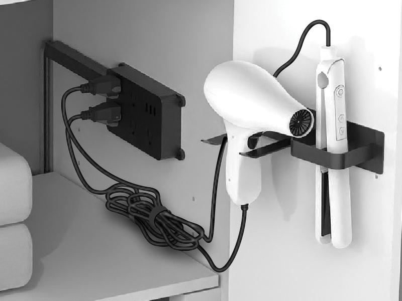 Madeli Bathroom Vanity In-Cabinet Electrical Outlet with Hair Dryer and Styling Tool Organizer