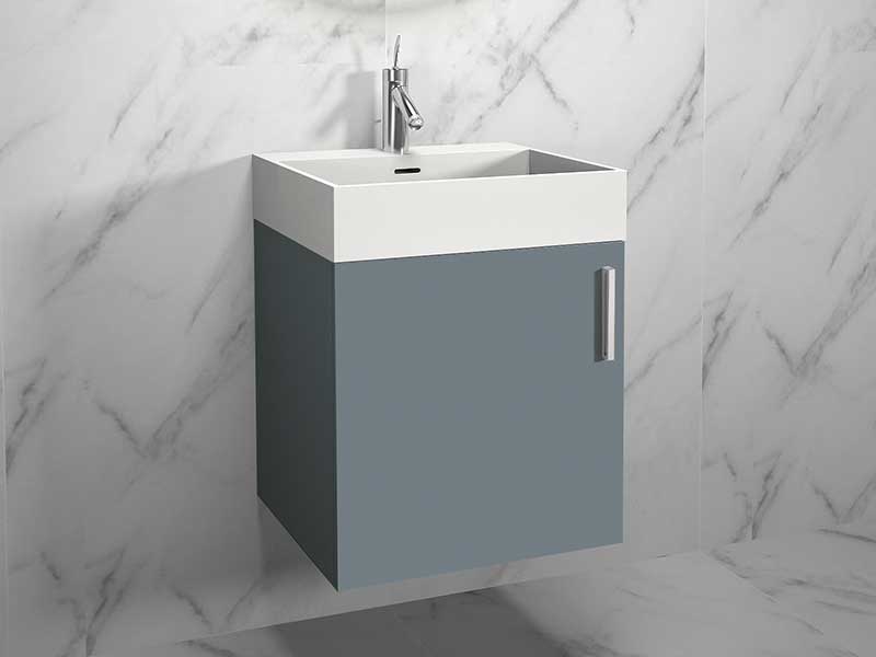 compact 20 inch vanity in Studio Grey with lighted mirror